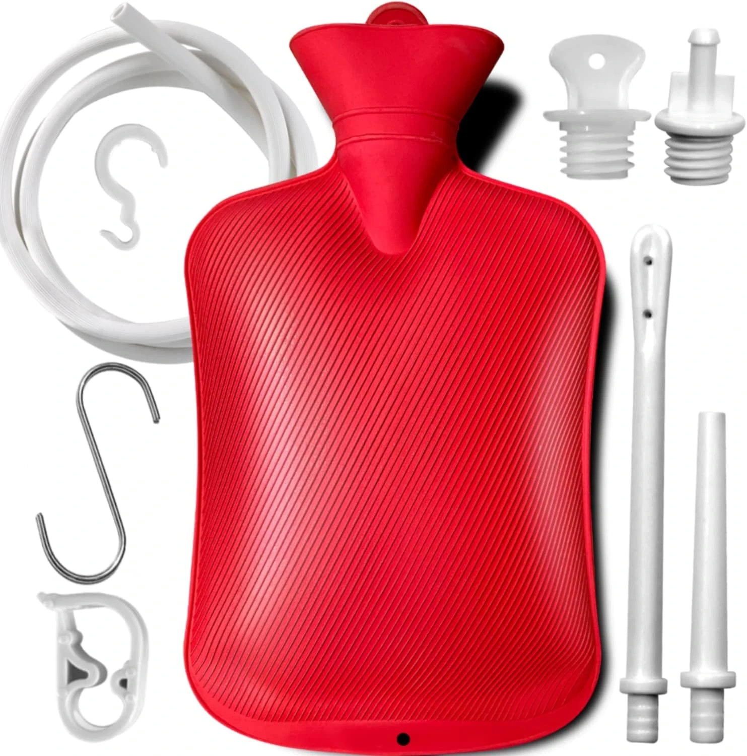 2 L Enema Bag ，Coffee Enema Bag Kit with 5.0 ft. Long Silicone Hose ,2 Multi-Siz