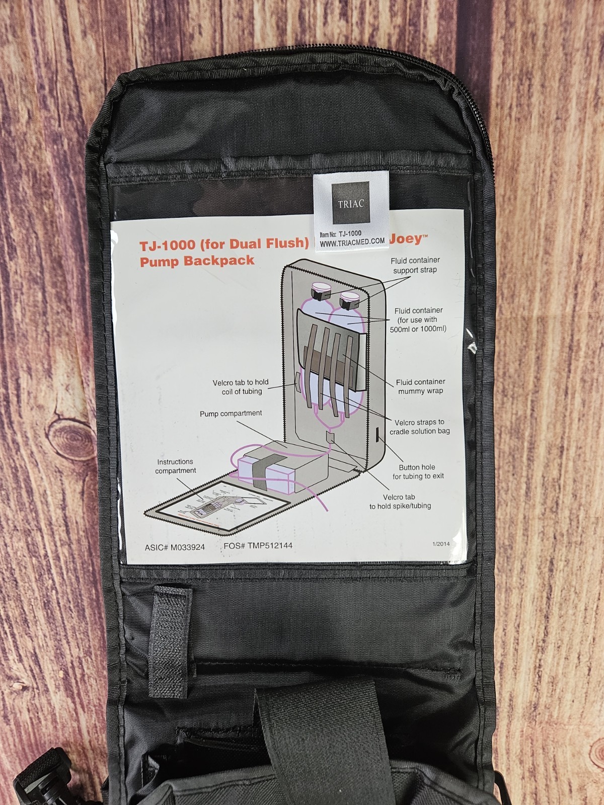 Triac TJ-1000 Joey Dual Flush Enteral Feeding Pump Backpack – Unused No Box