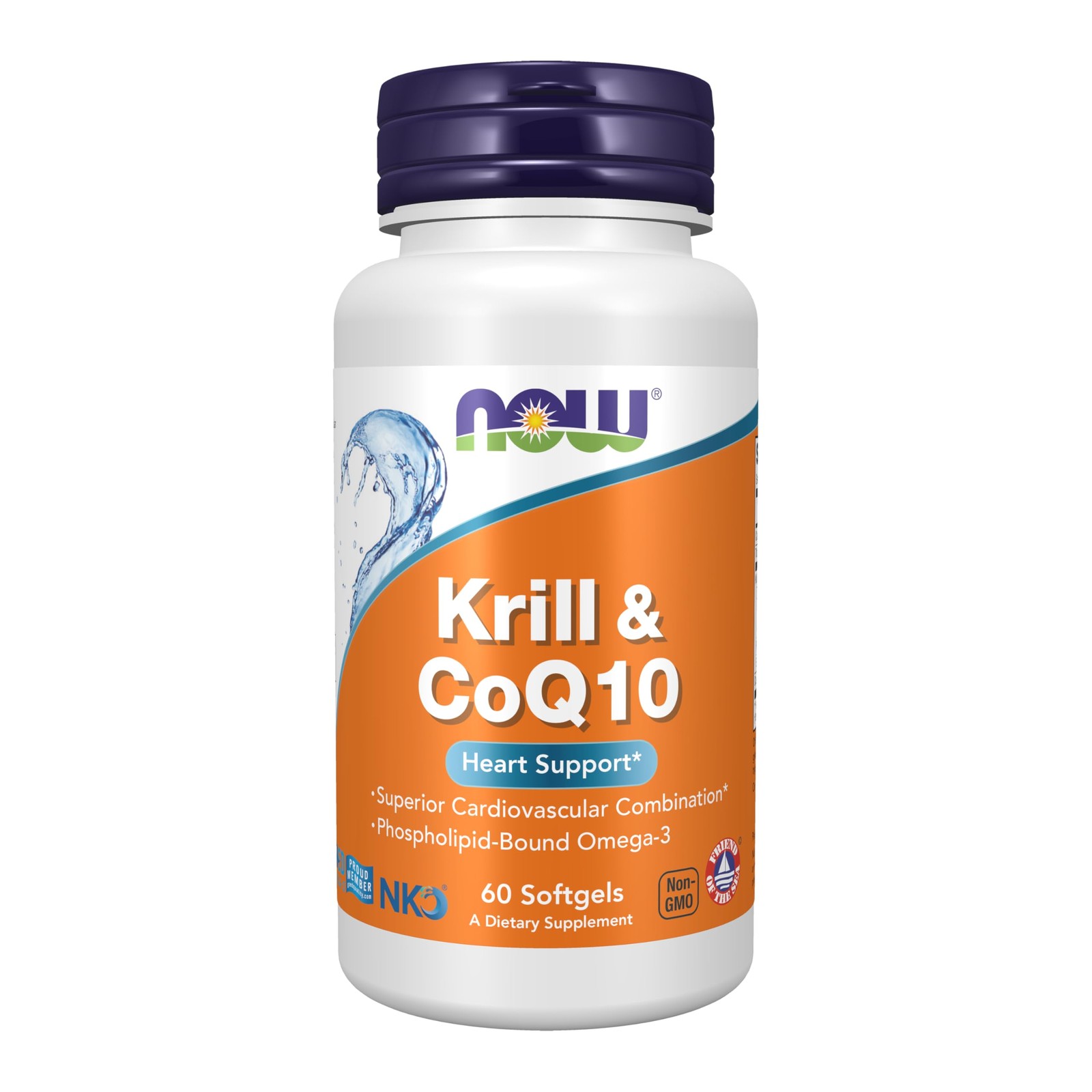 Krill CoQ10 Supplement Phospholipid Bound Omega 3 Heart Support 60 Softgels