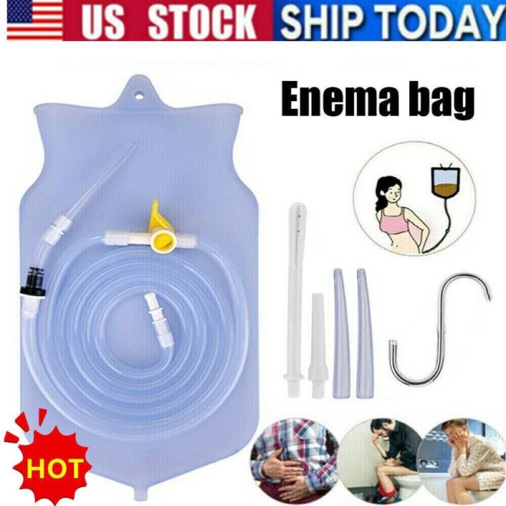 2L Enema Bag Kit – Detox Coffee Colon Cleanse Douche bag Enema Silicone Reusable
