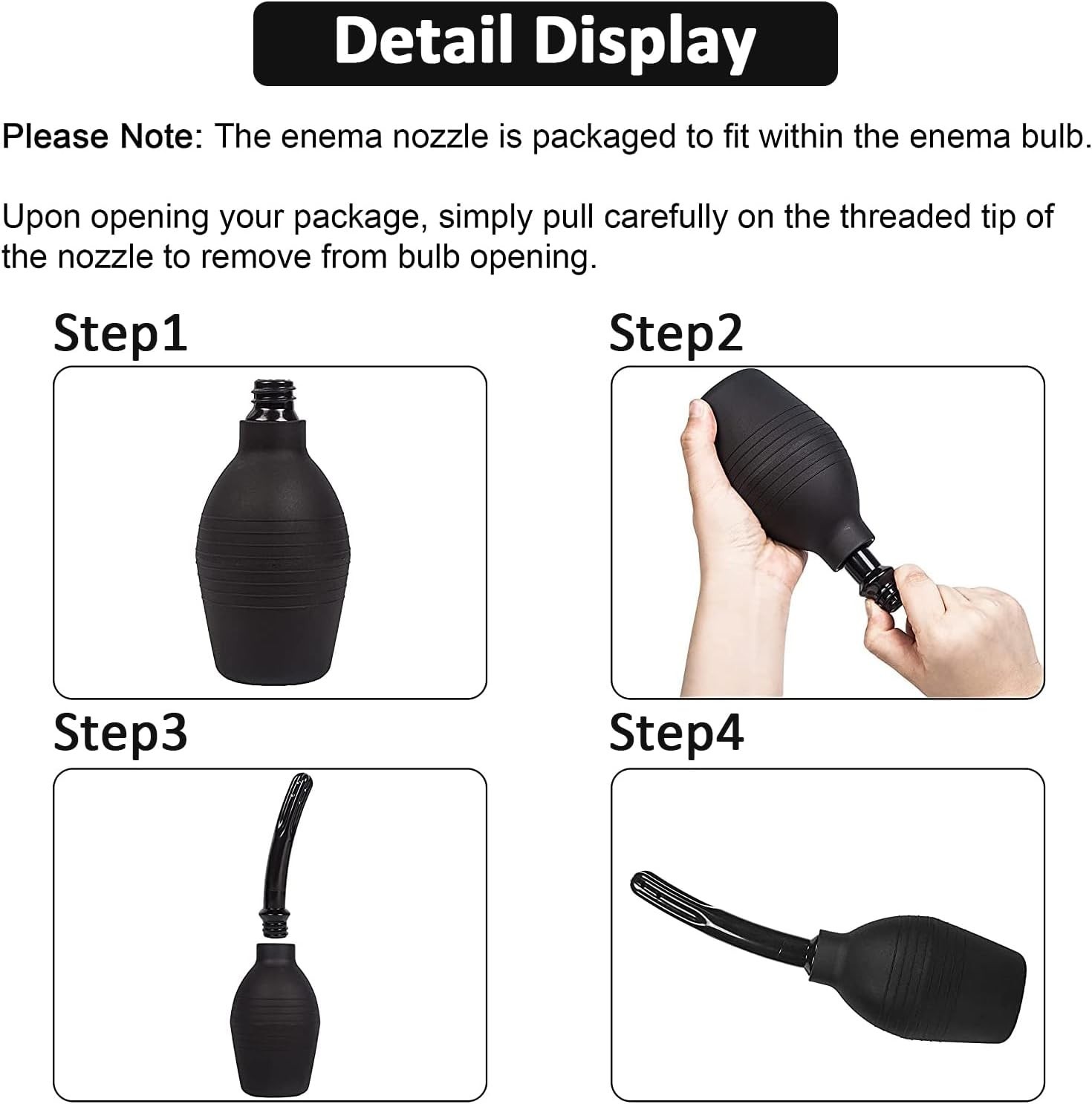 10 Oz Enema Bulb Kit with Storage Bag- Anal or Vaginal Silicone Douche for Men
