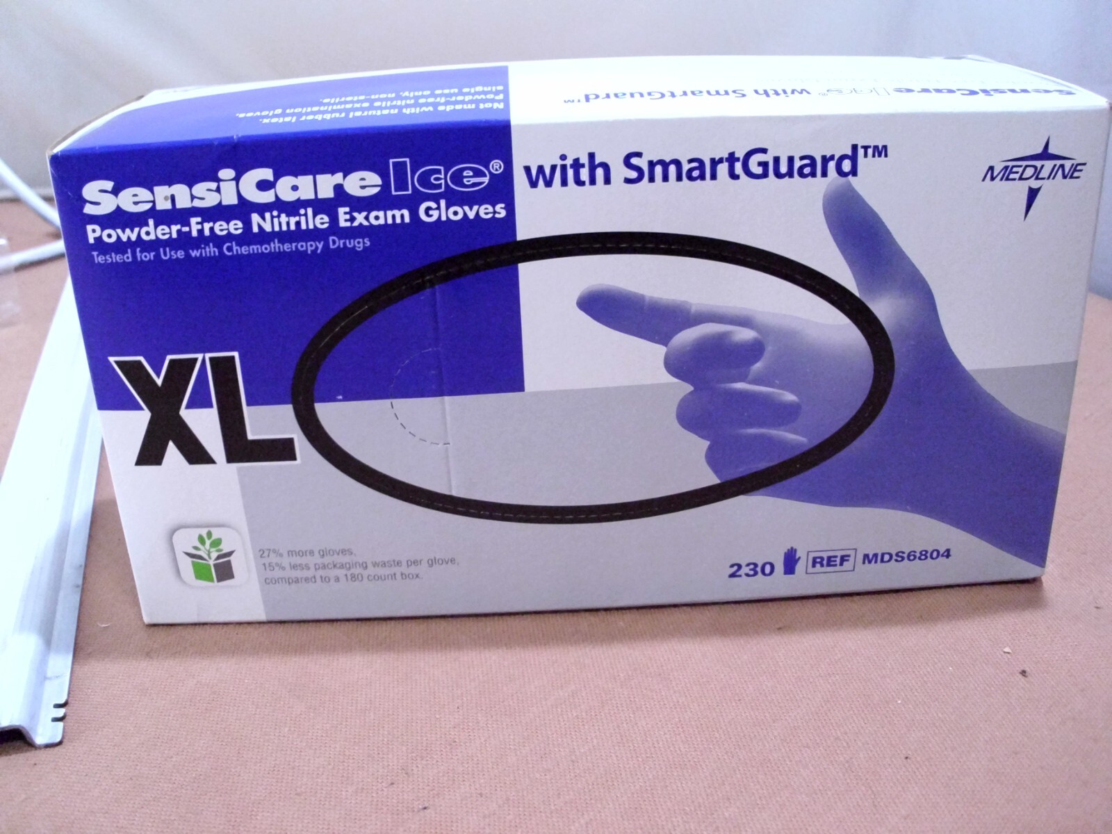 Medline Sensicare Ice Nitrile Exam Gloves Powder-Free XLBlue250/Box MDS6804