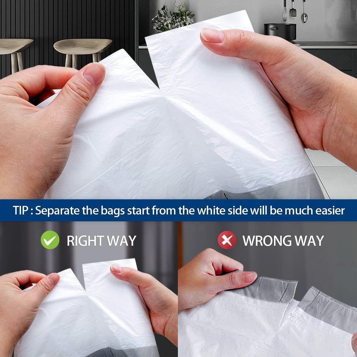 120 Counts 2.6 Gallon Small Drawstring Trash 1 Count (Pack of 120), White