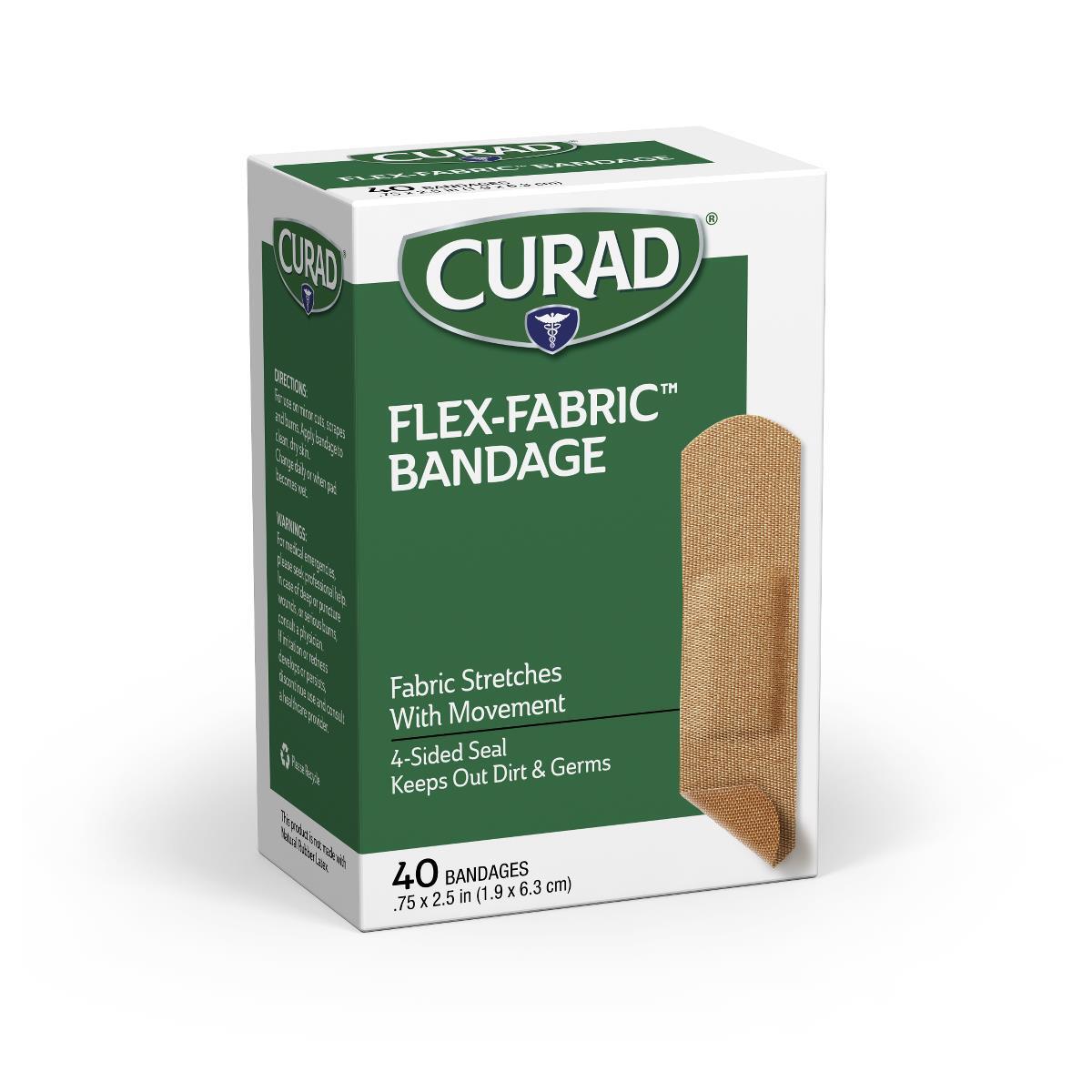 CURAD Flex-Fabric Bandages 3/4″ x 2-1/2″, 40/Box, Case