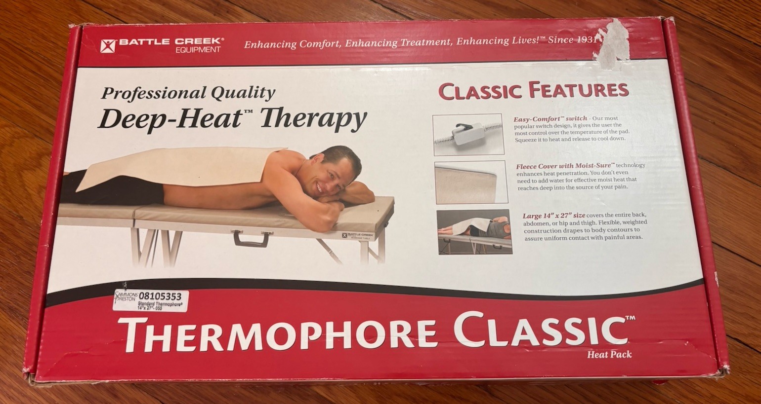 Battle Creek Equipment Thermophore Classic Model 055 Large 14″ x 27″ Heating Pad