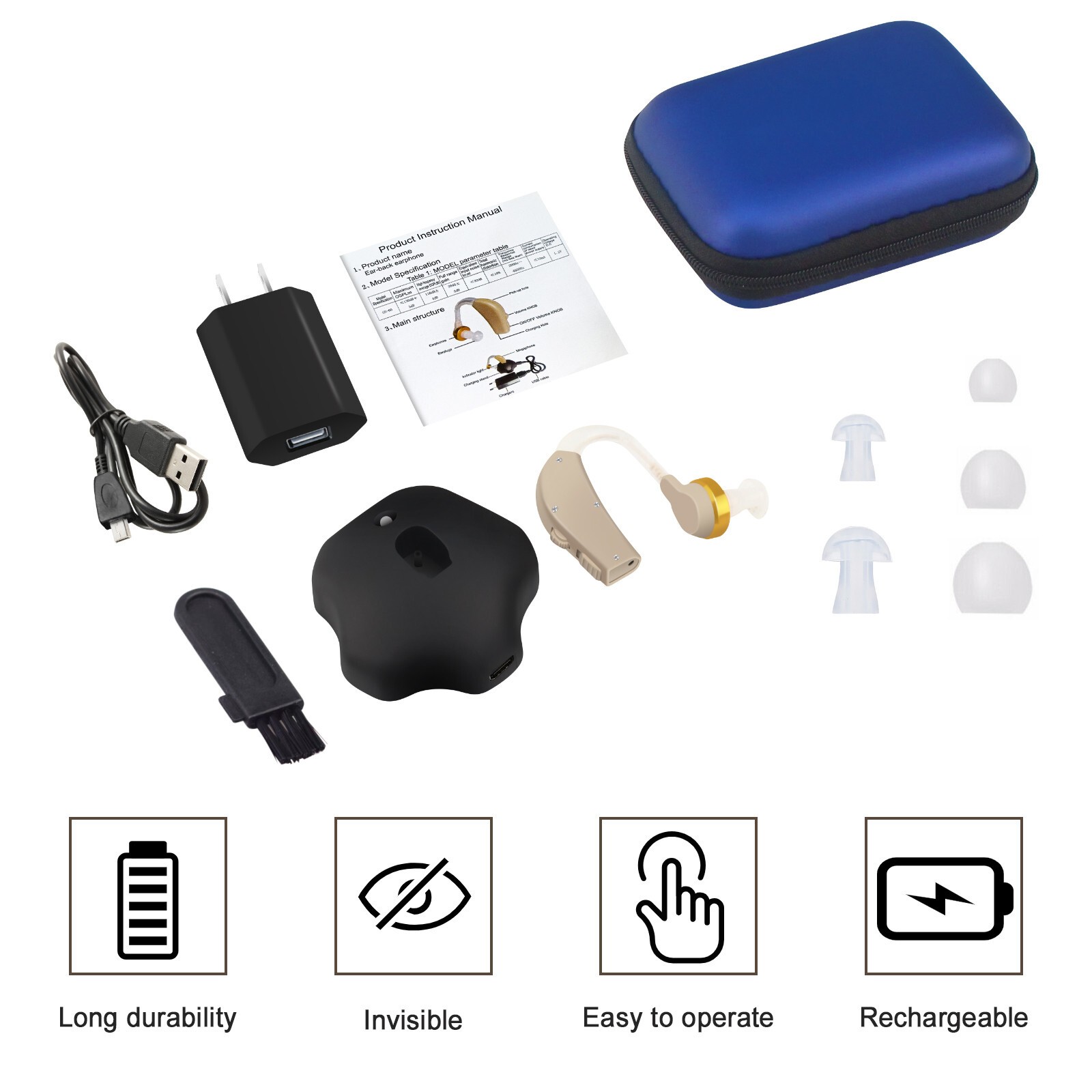 🎁2Pcs Rechargeable Digital Hearing Aids Behind the Ear Sound Voice Amplifier