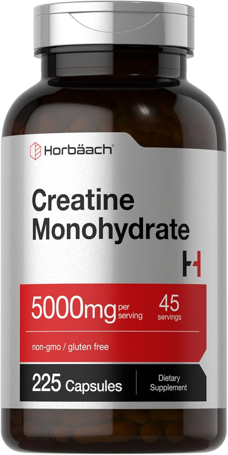 Creatina monohidratada 5 g 225 cápsulas suplemento de fuerza y rendimiento