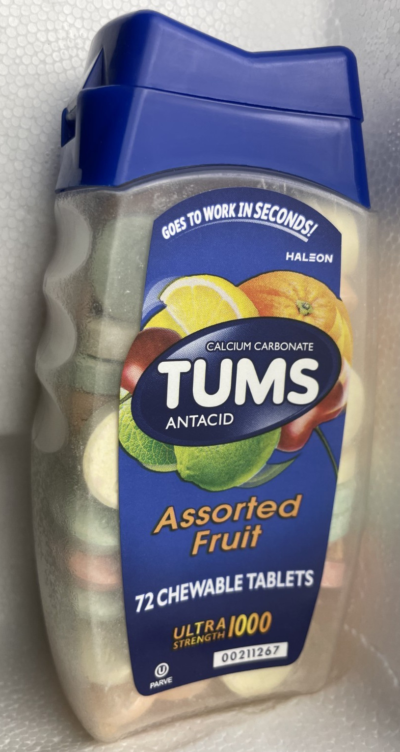 Tums Ultra 1000 Maximum Strength Assorted Fruit Antacid/Calcium Supplement 72ct