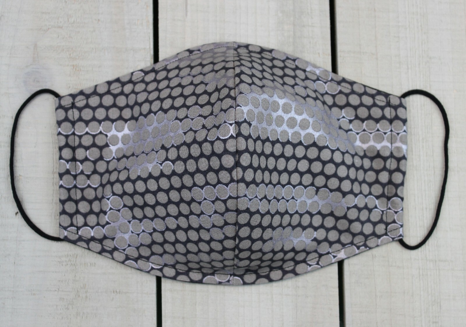 Brown polka dot 100% Cotton Face Mask. Hand sewn mask made in USA.