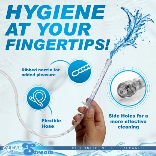 Pump Action Enema Bottle with Nozzle Douche CleanStream Silicone Polyethylene NR