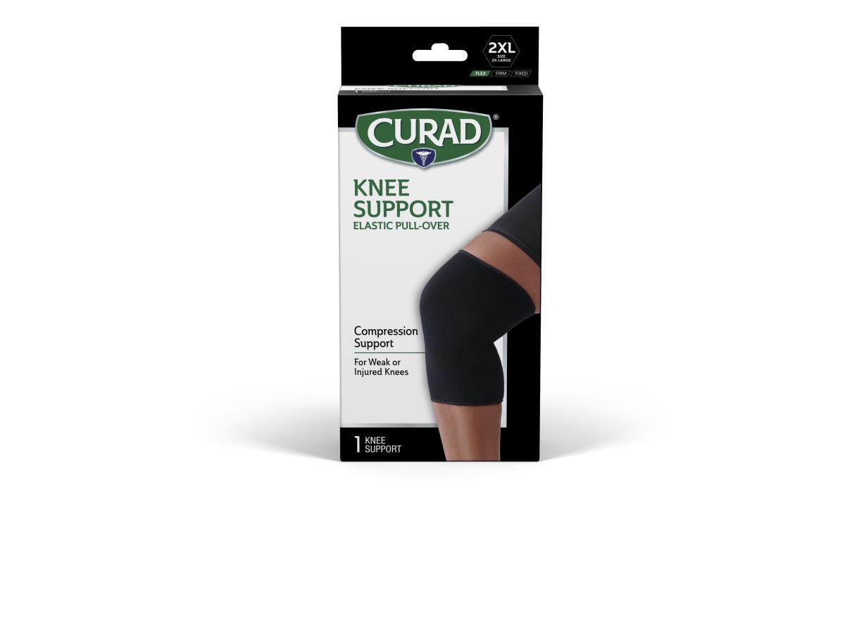 CURAD Pull-Over Knee Support, Elastic, Size 2XL, 9″, Retail Packaging, Case of 4