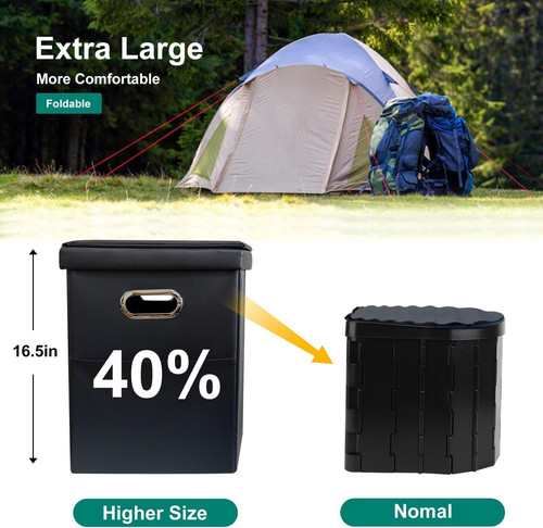 Upgrade XL Portable Toilet for Adults, Extra Large Standard, Black