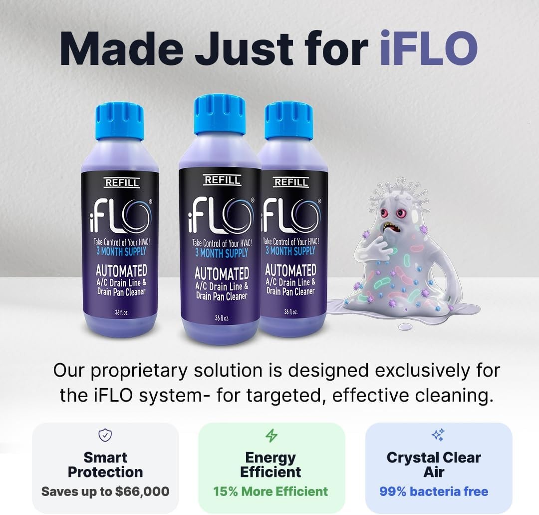 iFLO® Smart A/C Drain Line Cleaner and Drain Pan Cleaner Cartridge, Fast-Acti…