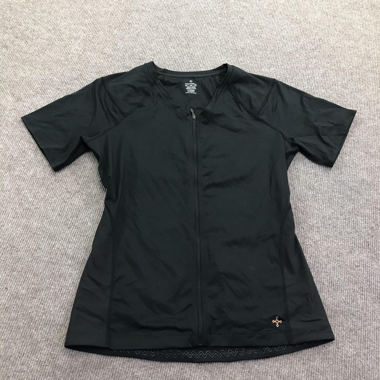Tommie Copper Womens 2XL Black Short Sleeve Back Support Compression Shirt Top