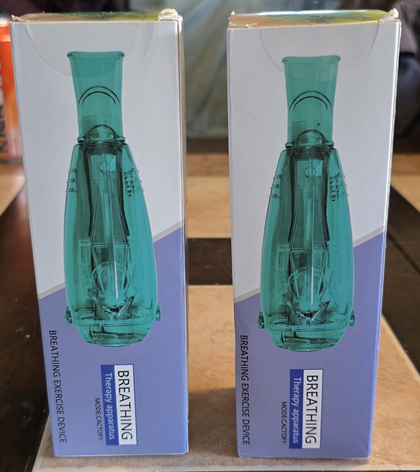 Breathing Exercise Device Adjustable Resistance Transparent green Flutter Valve
