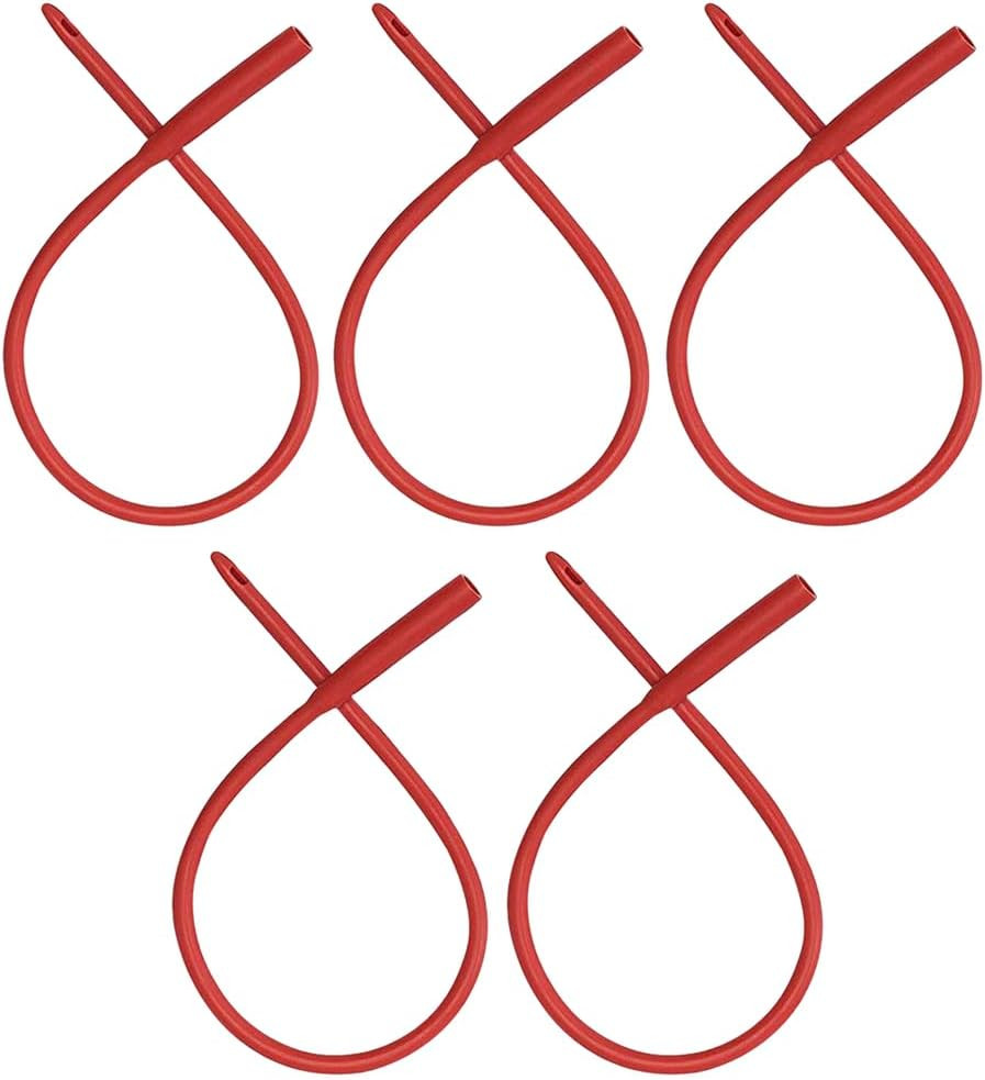 Red Latex Catheter 20FR with Flexible Rubber Tubing for Higher Colon Cleansing a