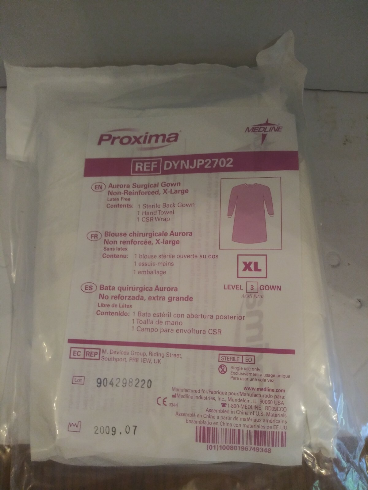 Medline Proxima Gown – Size X-Large – DYNJP2702 – (Lot of 5)