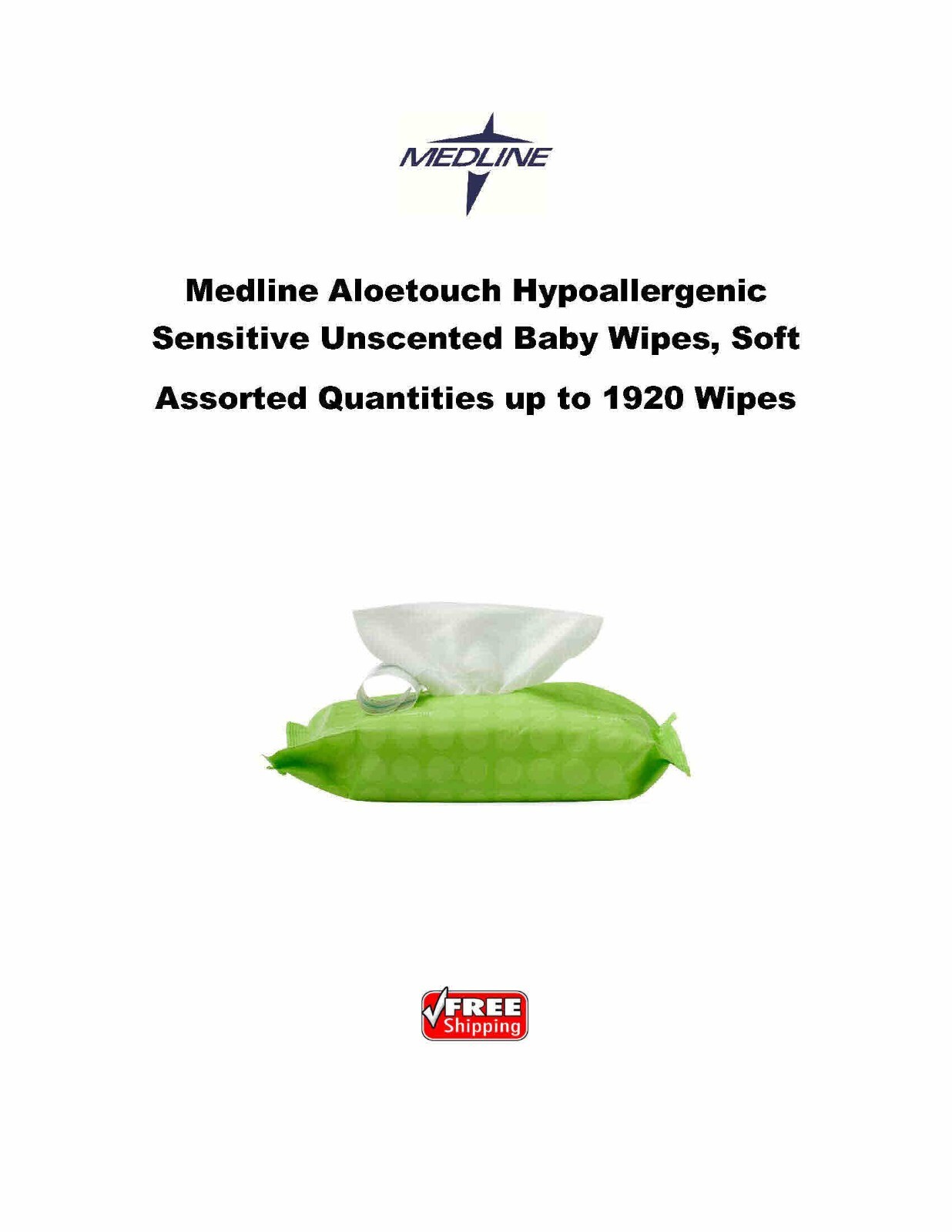 Medline Aloetouch Sensitive Unscented Baby Wet Wipes MSC263153H FREE SHIPPING!