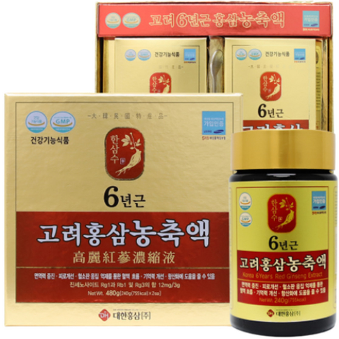 Hansamsu 100 Pure Korean 6 Years Red Ginseng Extract 240g 2 bottle Total 480g