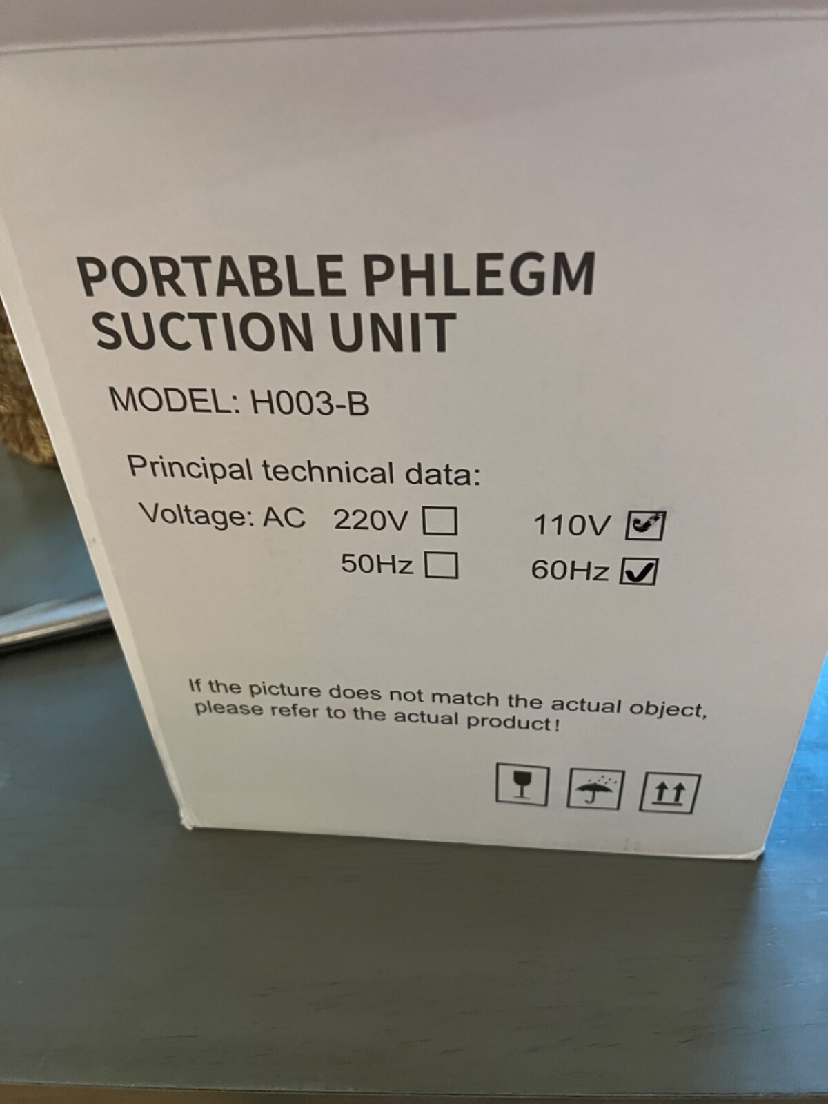 H003-B Portable Phlegm Suction Unit- Open Box / Machine ONLY
