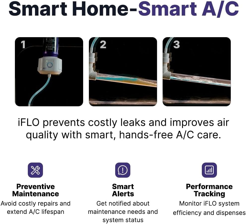 iFLO® Smart A/C Drain Line Cleaner and Drain Pan Cleaner Cartridge, Fast-Acti…