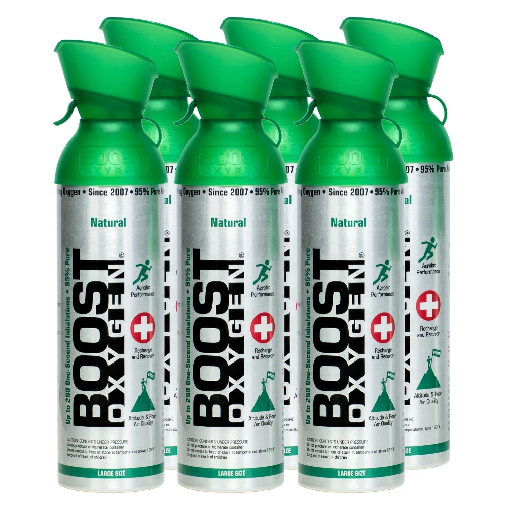 Boost Oxygen Supplemental Oxygen – 10 Liter – Natural Aroma – 6 Pack