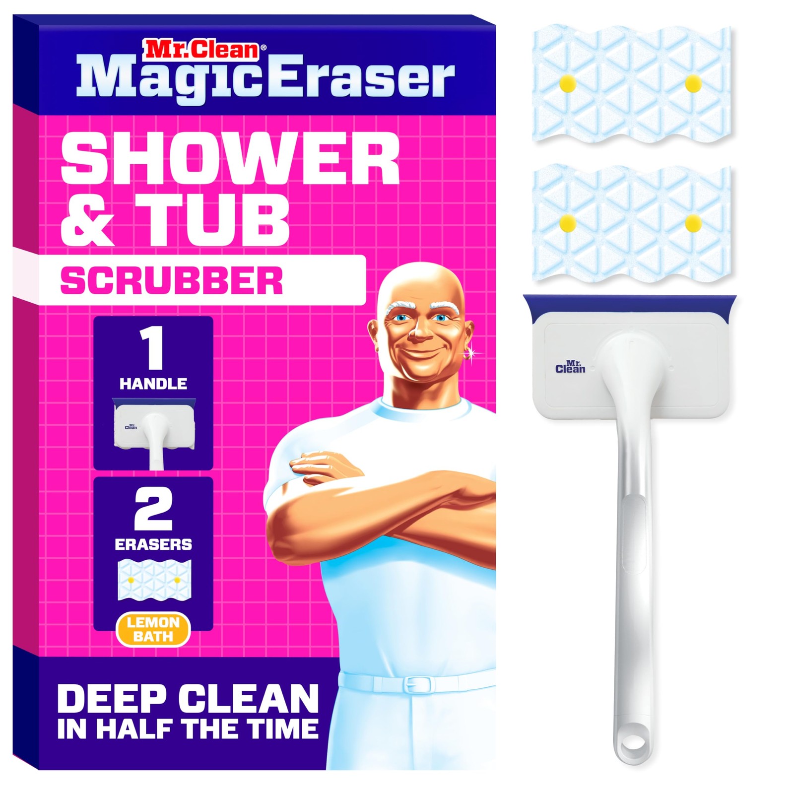 Mr Clean Magic Eraser Shower & Tub Scrubber Bathroom Cleaner All in One Bathroom