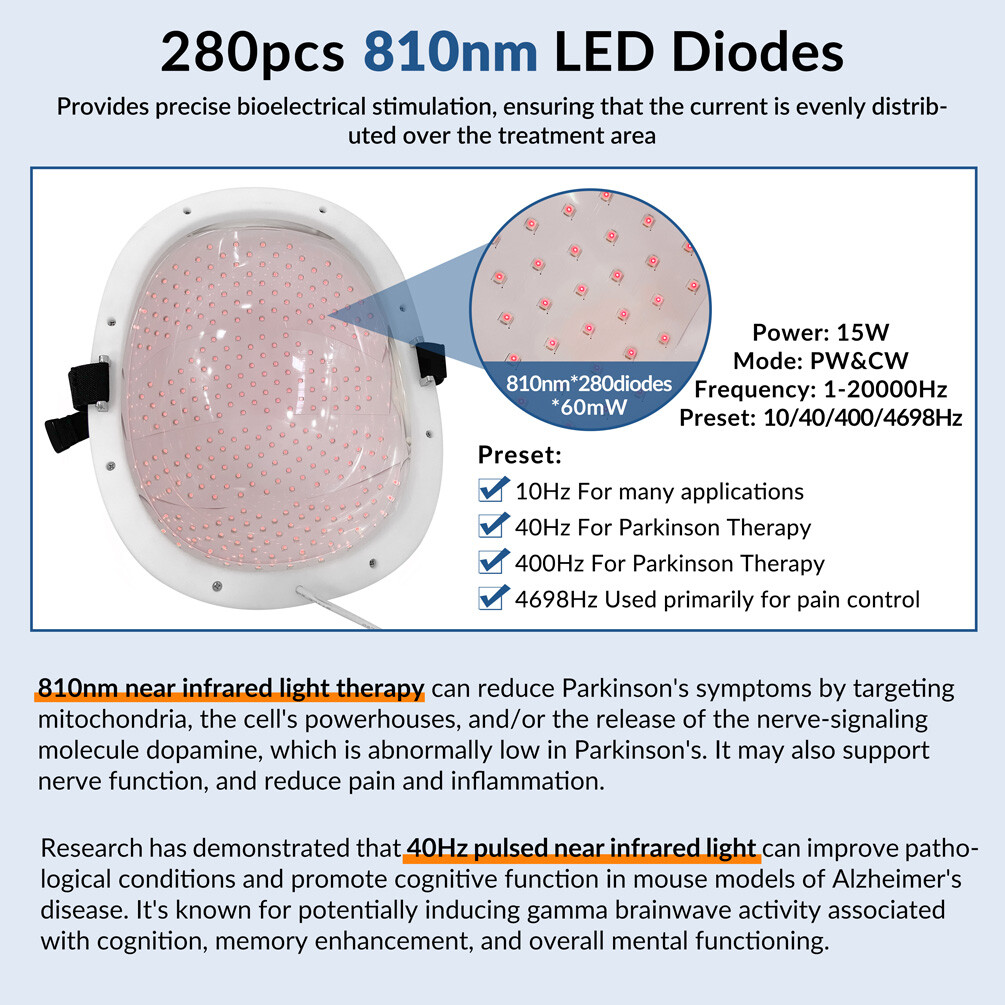 Photobiomodulation Brain Stimulation Helmet NIR Light Therapy for Stroke Autism