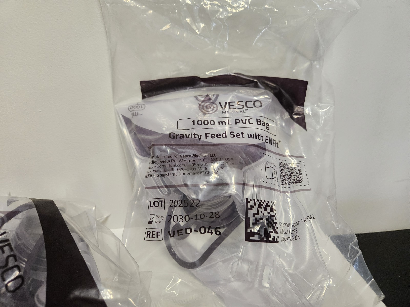 Feeding Set Gravity Bag ENfit Top Fill 1000ml – LOT of 25