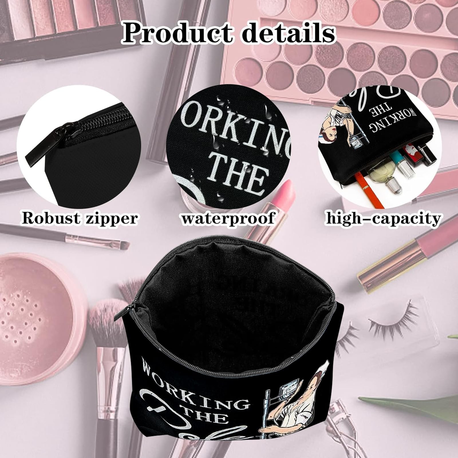 ER Nurse Gift,Nurse Gifts for Women Funny Makeup Bags,Working The Black