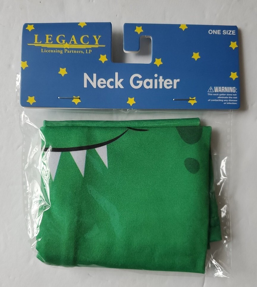 Neck Gaiter Lot Of 22 Green Mouth Cover Print Scary Teeth Fun Fabric Cloth