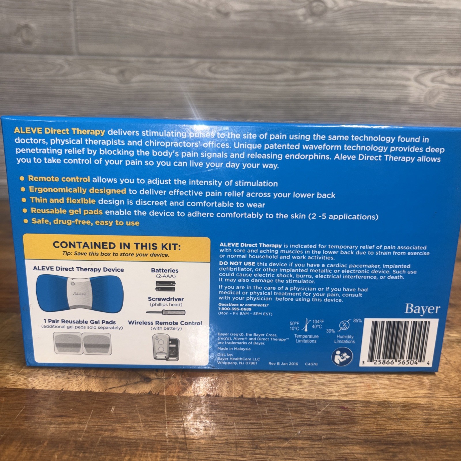 Aleve Direct Therapy Tens Device Lower Back Wireless Remote No Pads