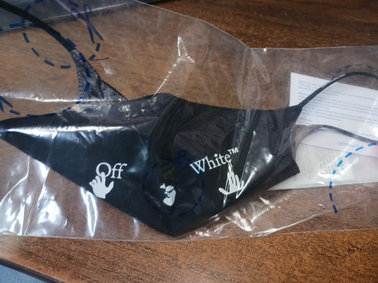 Authentic Off-White Brand Facemask, New With Tags, Black With White Decals