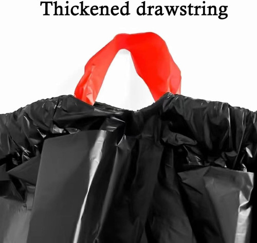 Large Black 20-21 Gallon Drawstring Trash Bags | Measuring 28x 33.8