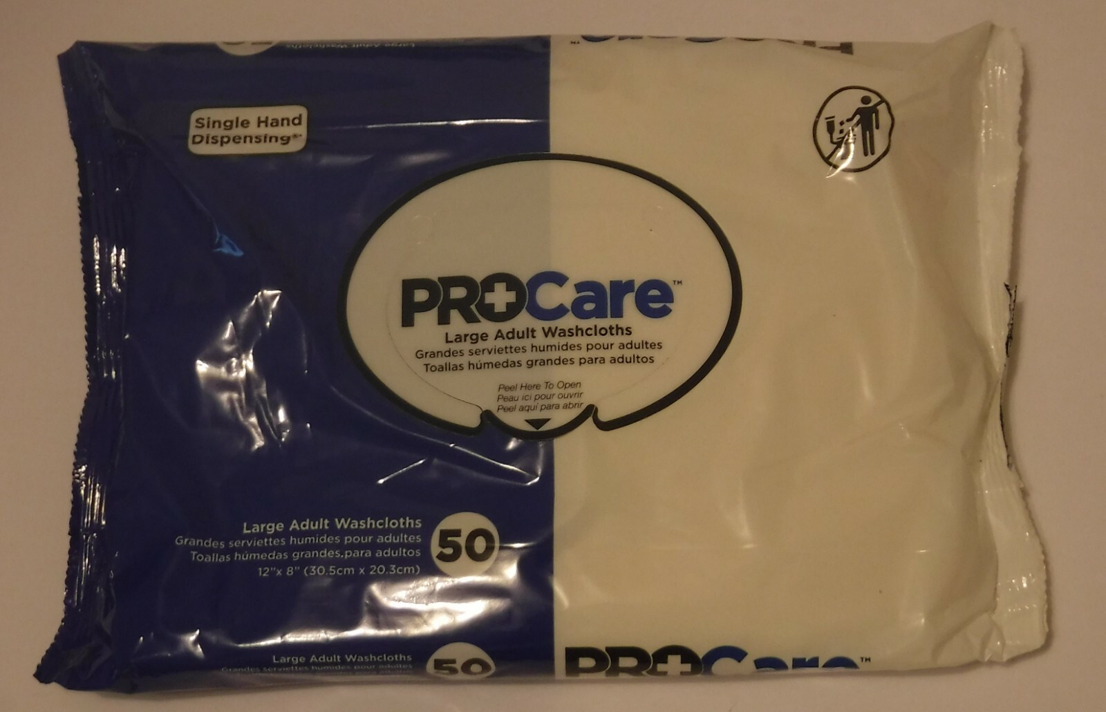 ProCare Large Adult Washcloth 50 Count 12″ x 8″ lot of 2