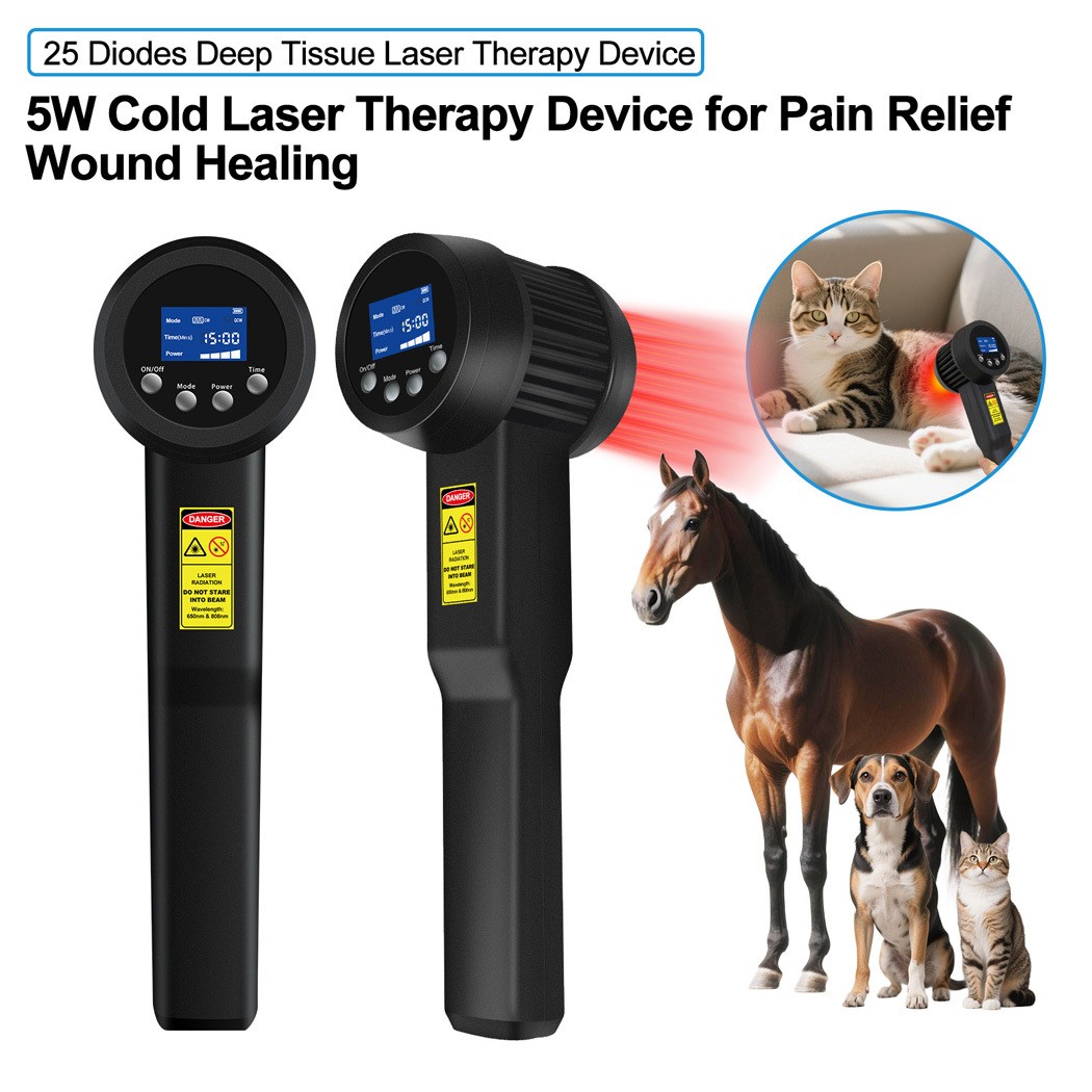 Horse Cat Dog Pets Pain Relief Cold Laser Physical Therapy Device 5W 808nm+650nm