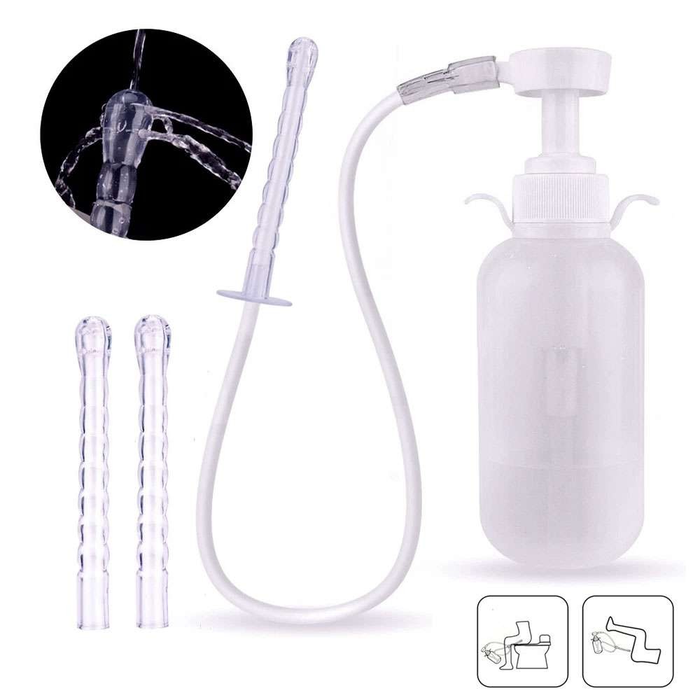 Portable Irrigator Bottle with 3 Soft Nozzles Women Intimate Cleansing Wash Tool