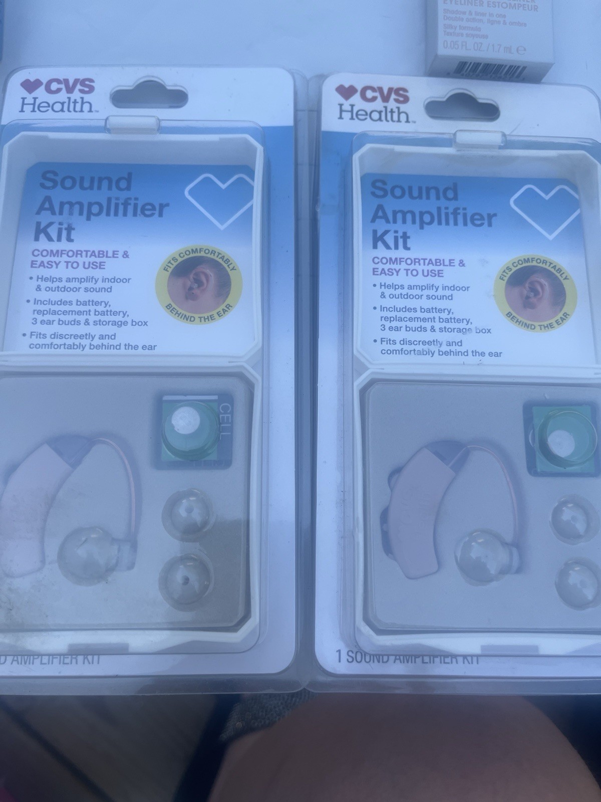 2X SOUND AMPLIFIER KIT WITH 3 EAR BUDS HEARING AID AMPLIFY Indoor Outdoor Sound