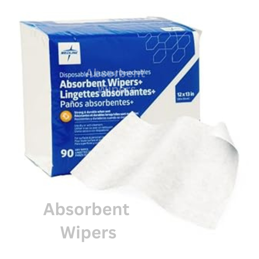 Medline Absorbent Wipers, Disposable Heavy Duty Dry Wipes, 12″ x 13″ (90 Count)
