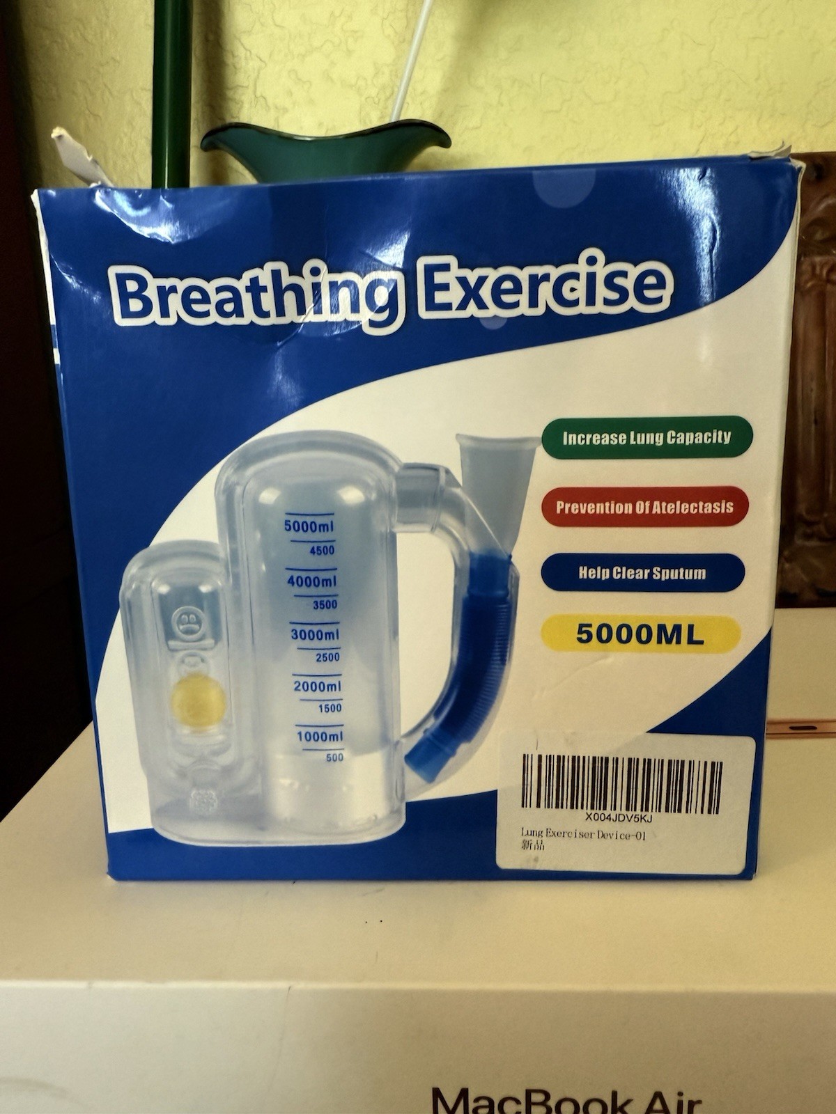 Breathing Lung Exercise Device Trainer 5000Ml
