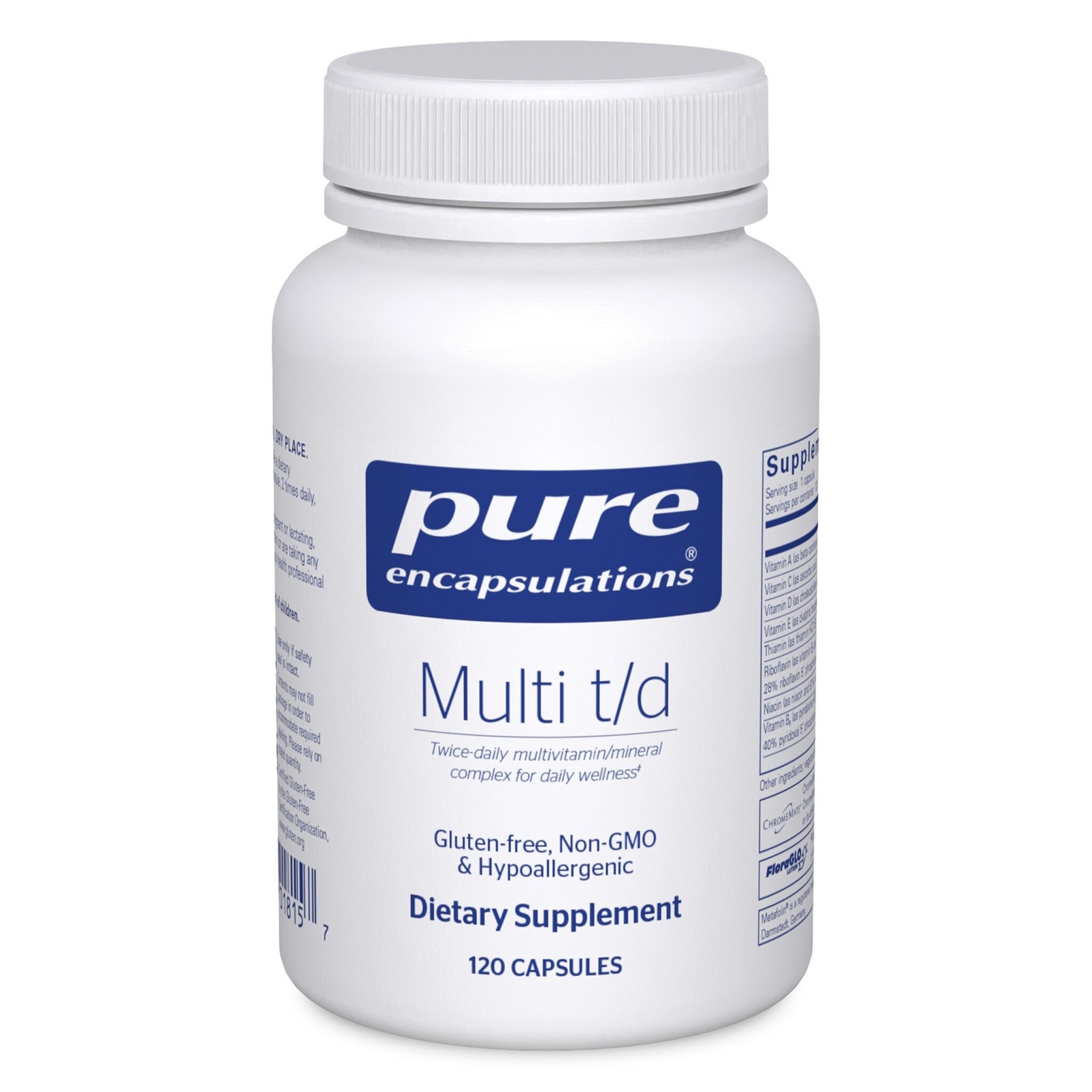 Multivitamin Mineral Supplement 120 Capsules Pure Encapsulations Multi T D Daily