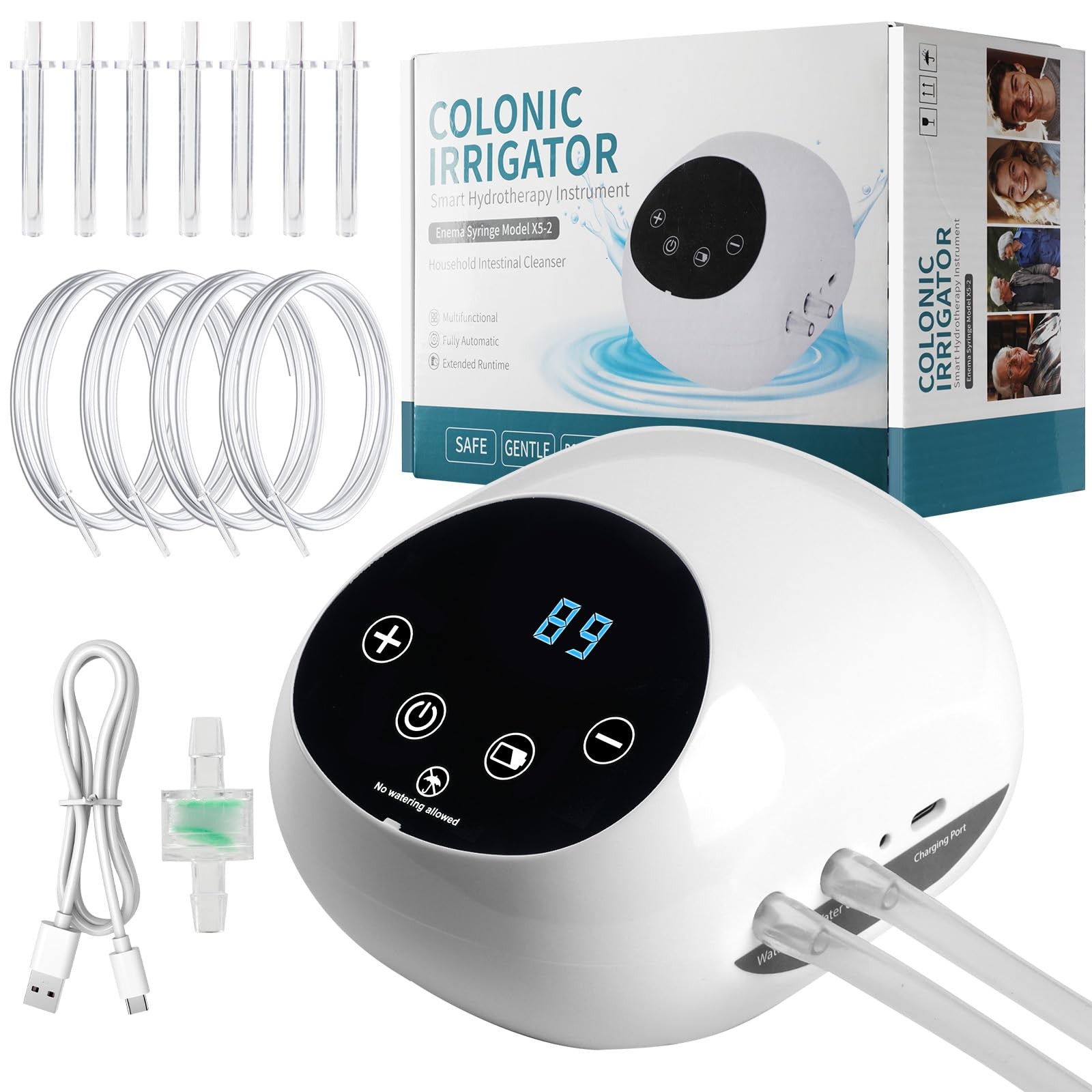 Electric Enema Kit for Colon Cleanse, Adjustable Water Flow with LCD Display,…