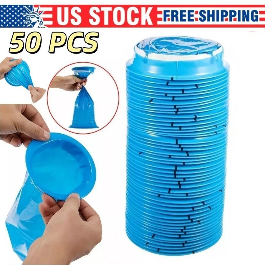 50PCS Emesis Bag Disposable Blue Vomit Bag Aircraft Barf Bag Car Sickness Bags