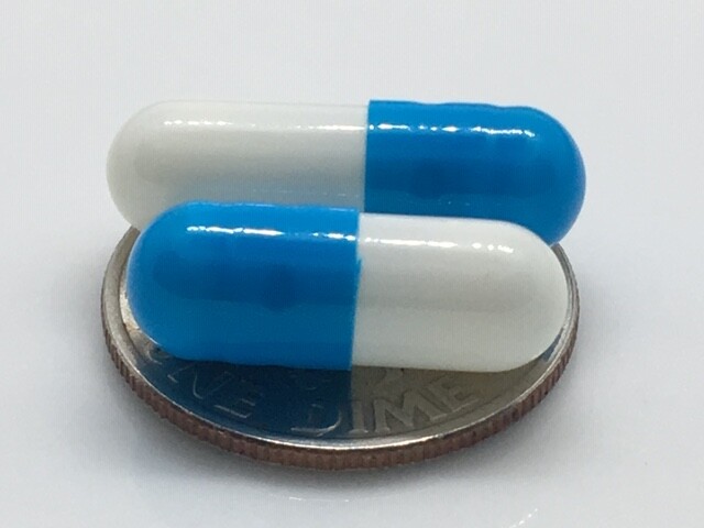 Aqua Blue and White Size 3 Empty Gelatin Capsules also known as Gelcaps