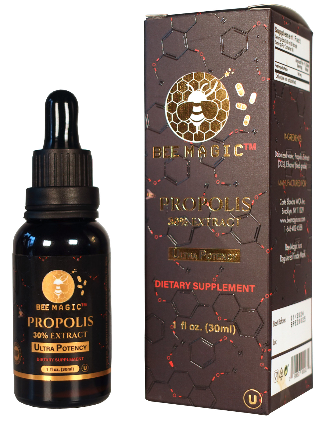 Propolis Extract 30% Standardized, 30 ml.( digestive health), Kosher OU