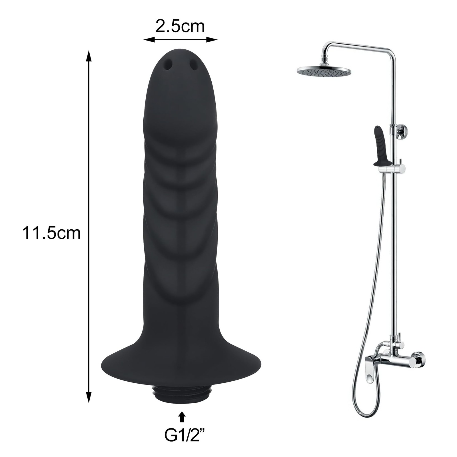 4 Holes Silicone Shower Cleaner Enema Douche System,Handheld Water Shower Noz
