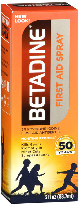 BETADINE FIRST AID SPRAY 3OZ povidone-iodine TOPICAL SPRAY 5 % NON AEROSOL