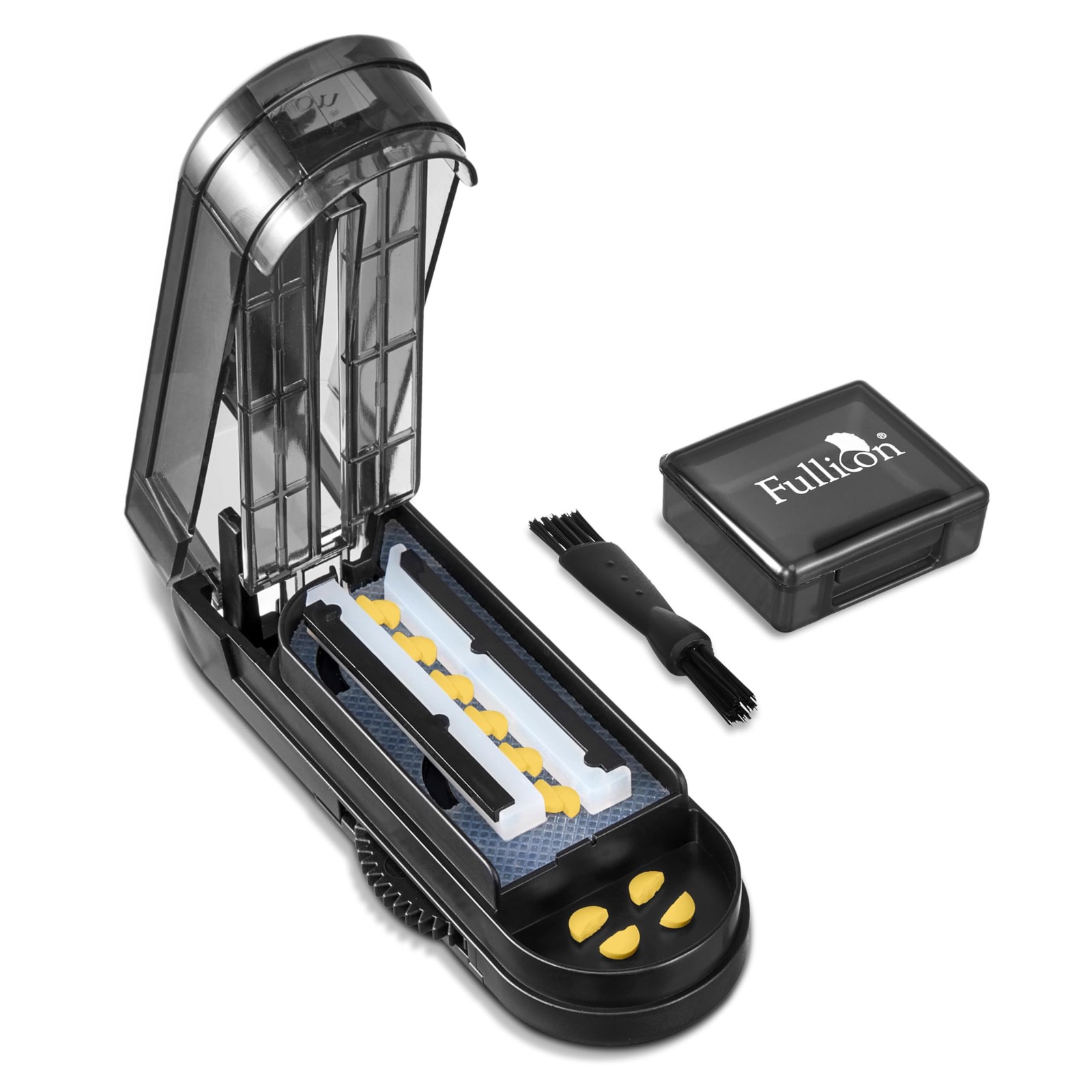 Fullicon Pill Cutter, Adjustable Cutter with precision alignment, Black