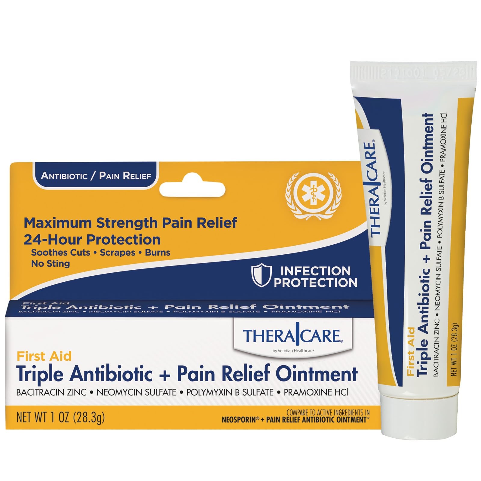 Triple Antibiotic Pain Relief Ointment 1.0 oz Maximum Strength TheraCare First