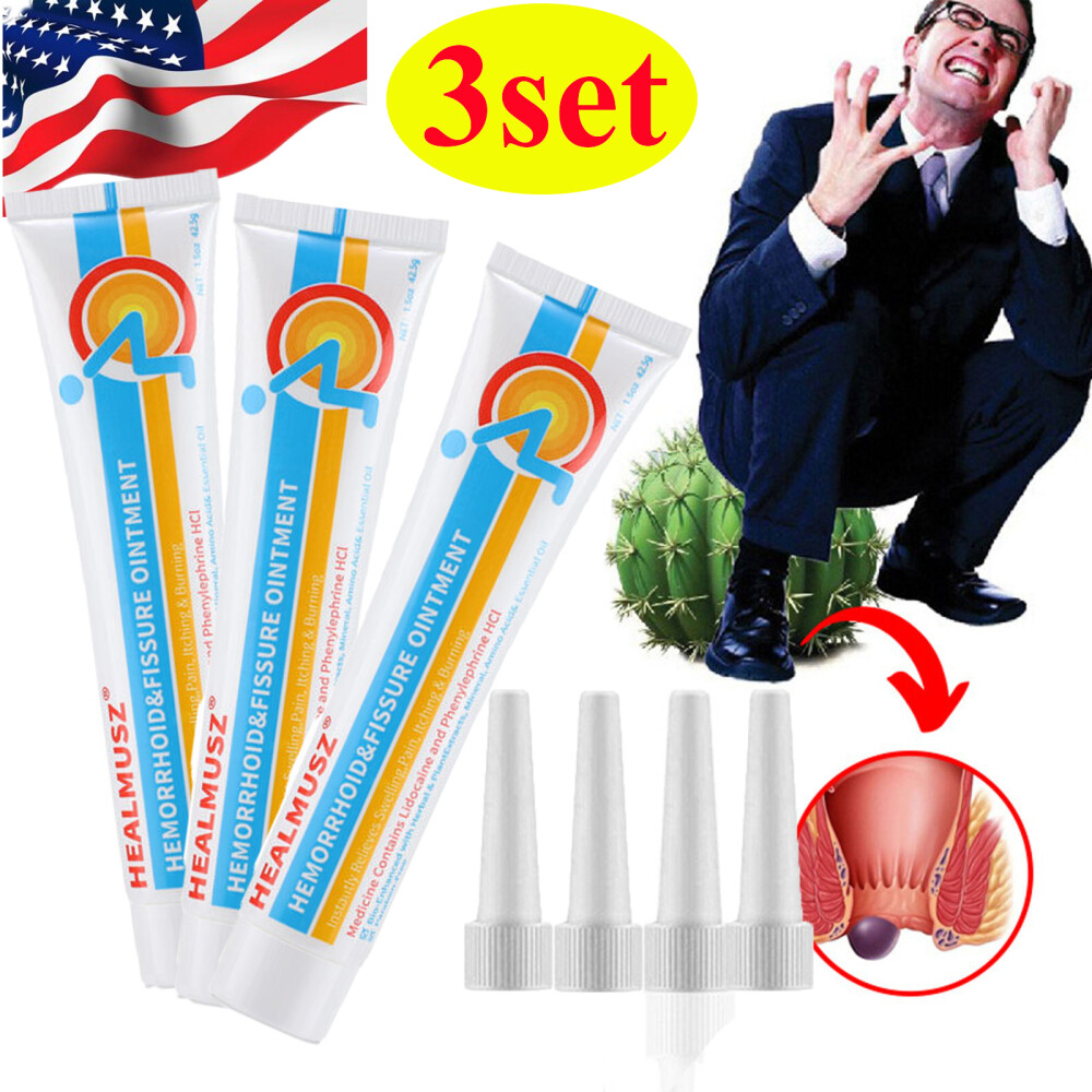 3 X HEALMUSZ Natural Herbal Hemorrhoid Cream, Anal Internal External Piles Cream